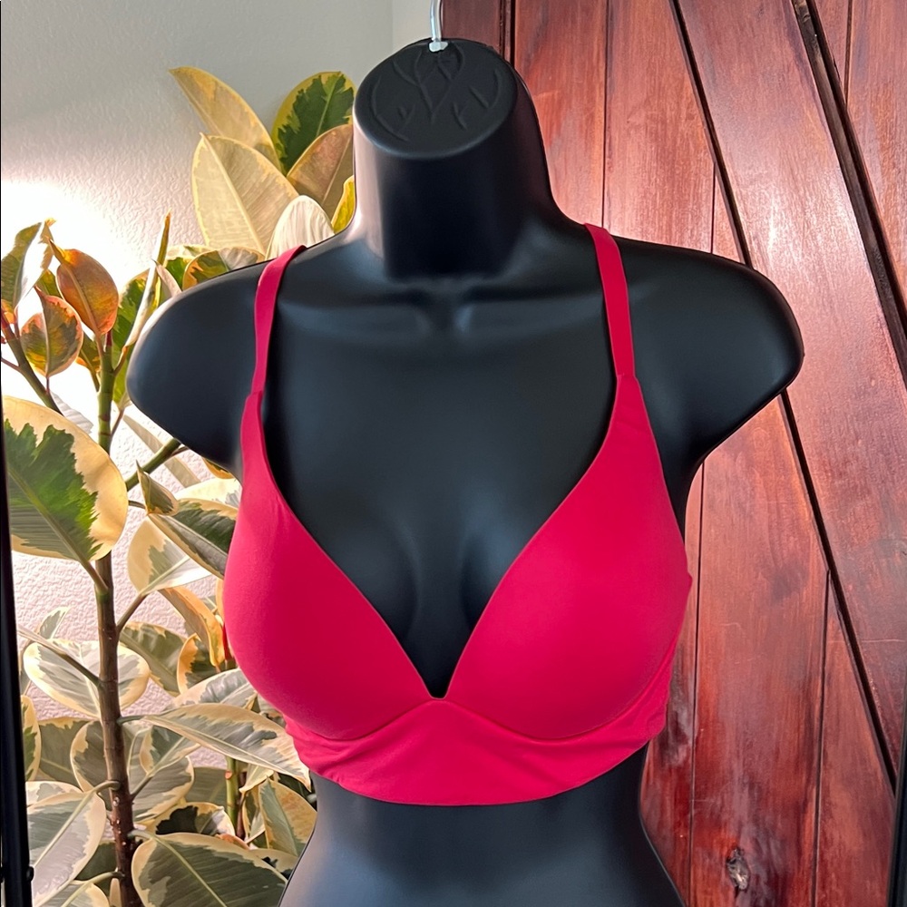 Lightly lined plunge bra